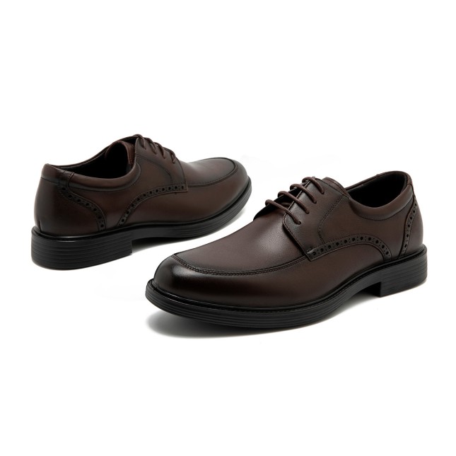 Pieree Cardin Embossed Rubbed Cowhide Lace Up Brock Carved Leather Shoes Business Dress Men’s Leather Shoes. 